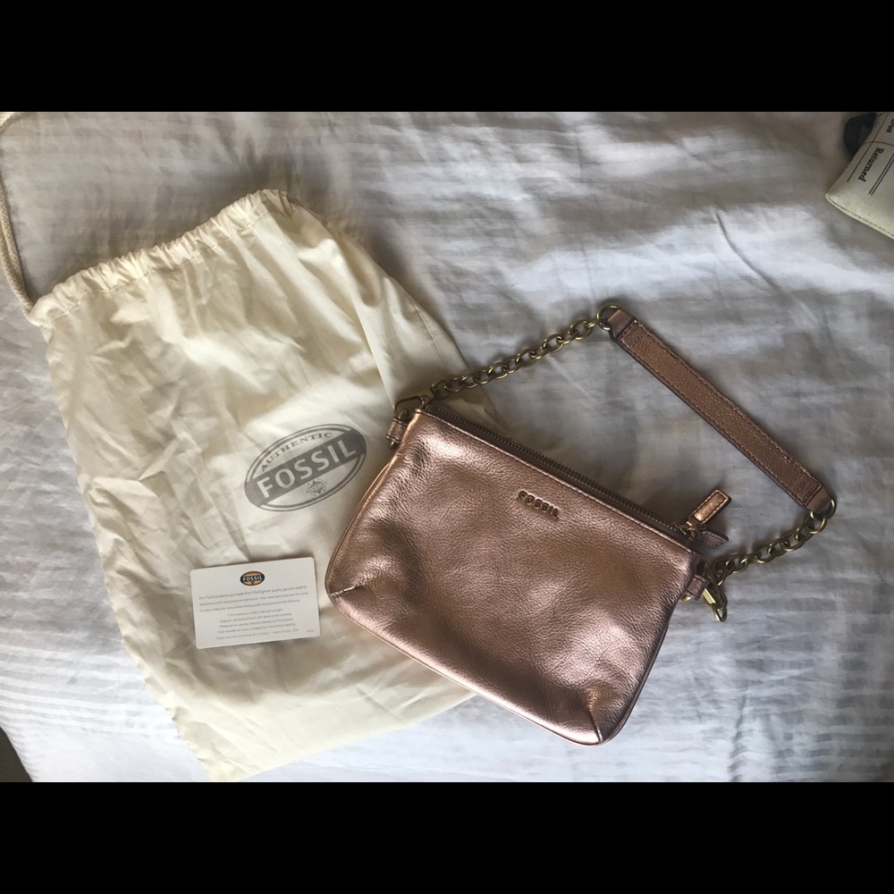 Fossil Brand Rose Gold Leather Purse